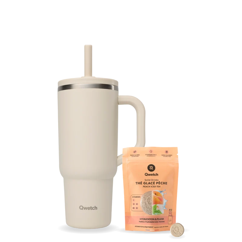 Kit Solid Drinks Thé Pêche - Travel Cup bouchon étanche Sable