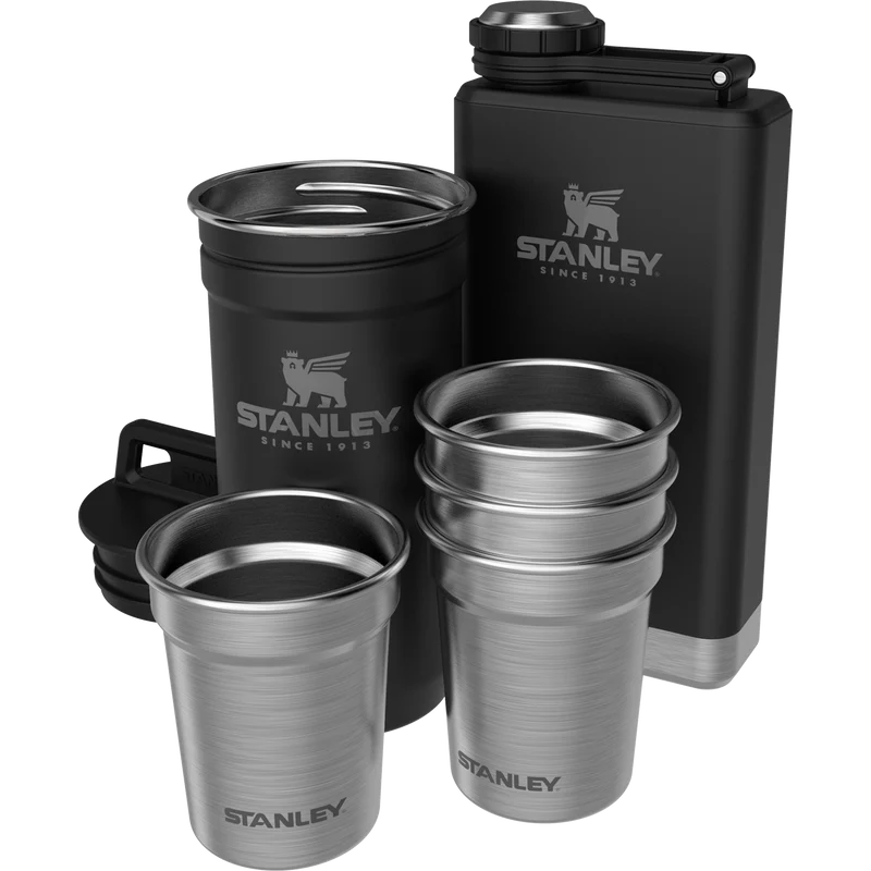 Adventure Pre-Party Shot Glass + Flask Set