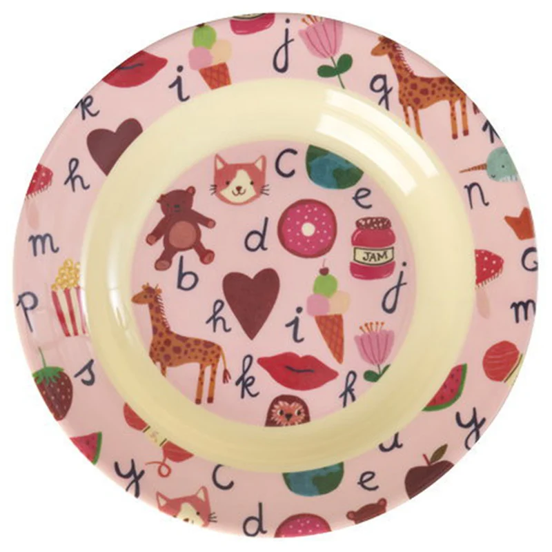 rice assiette enfant abc - rose - Ø20 cm