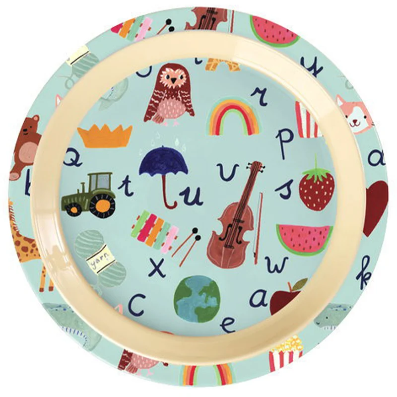 rice assiette enfant abc - bleu - Ø22 cm