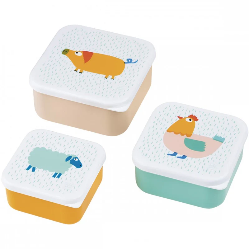 maison petit jour boîtes à goûter la ferme - 3 pcs