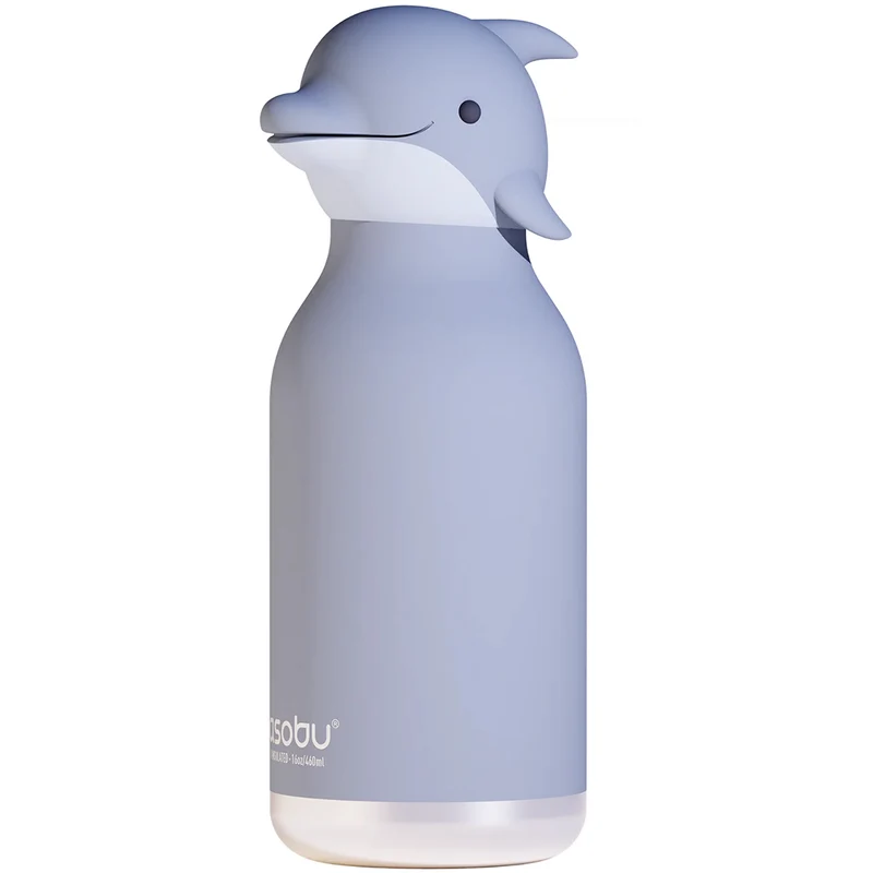 asobu gourde en inox bestie - dauphin - 460 ml