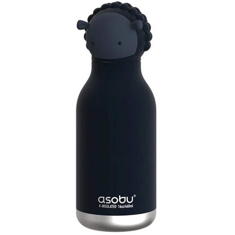 asobu gourde en inox bestie - mouton noir - 460 ml