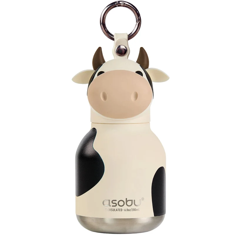asobu gourde en inox mini besties - vache - 200 ml