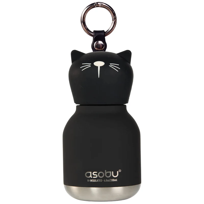 asobu gourde en inox mini besties - chat - 200 ml