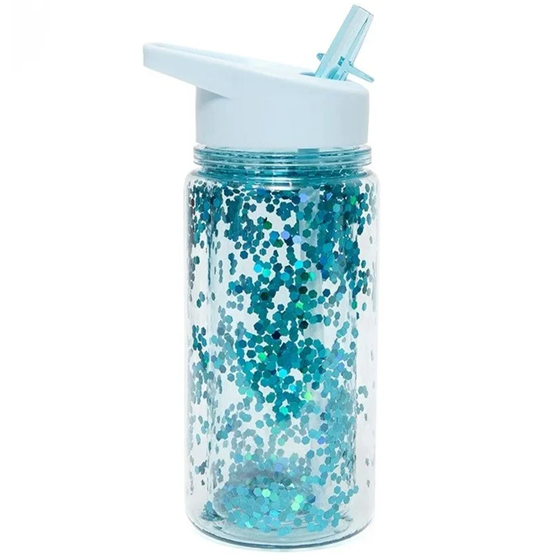 petit monkey gourde glitter - dusty aqua - 300 ml