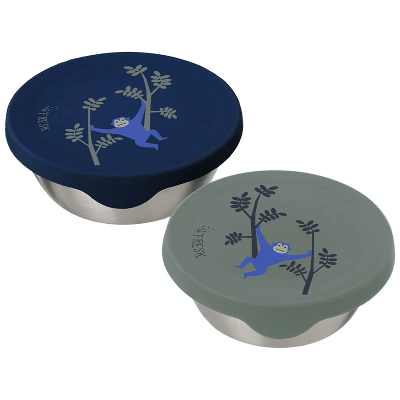 fresk boîte à goûter en inox singe - 2 pcs