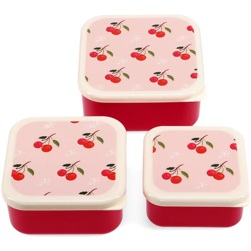 rex london boîtes à goûter little cherry - 3 pcs