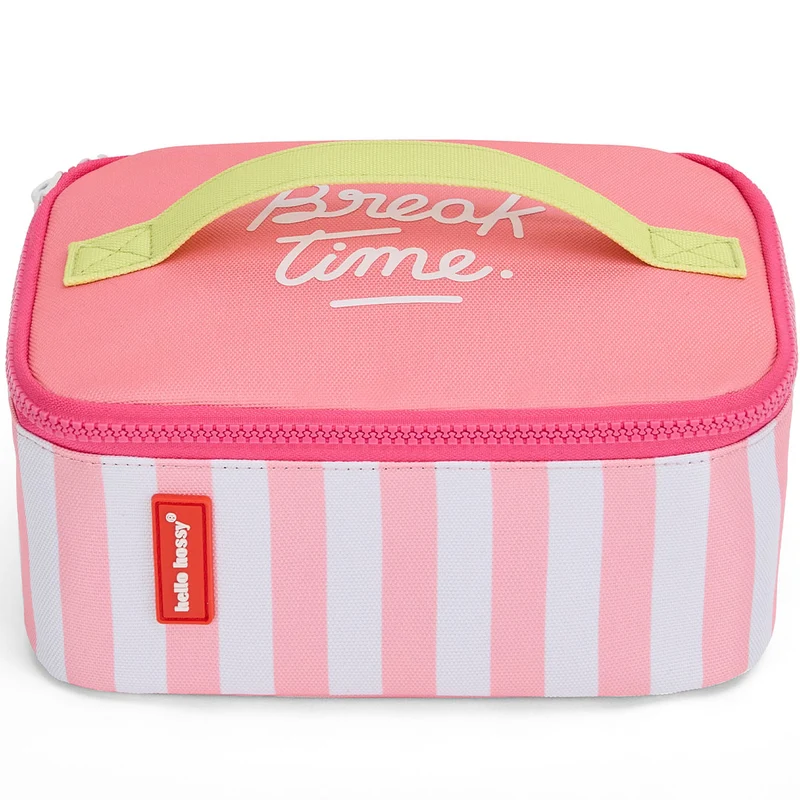 hello hossy sac à lunch pink stripes