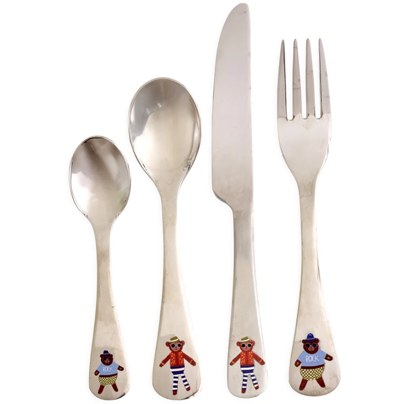 rice couverts pour enfants monkey and bear - 2 pcs