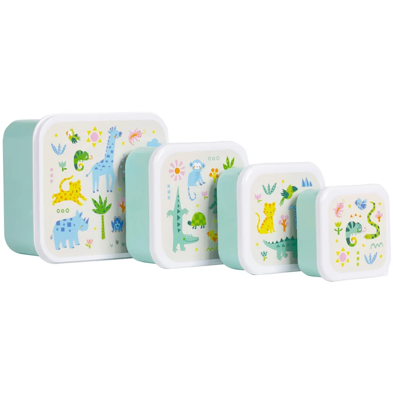a little lovely company set de boîtes à lunch jungle - 4 pcs