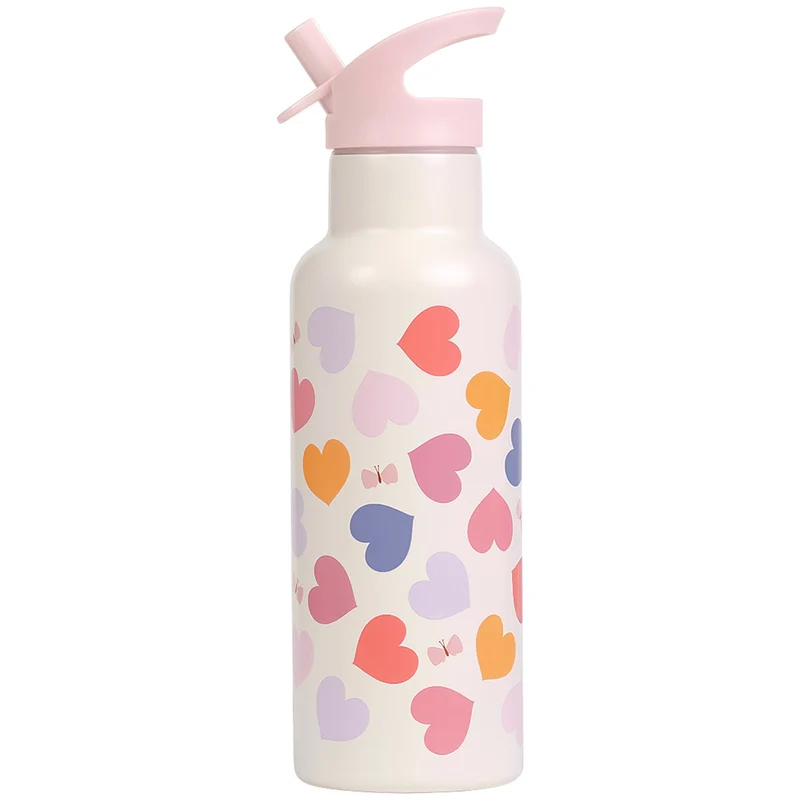 a little lovely company gourde en inox - cœurs - 500 ml
