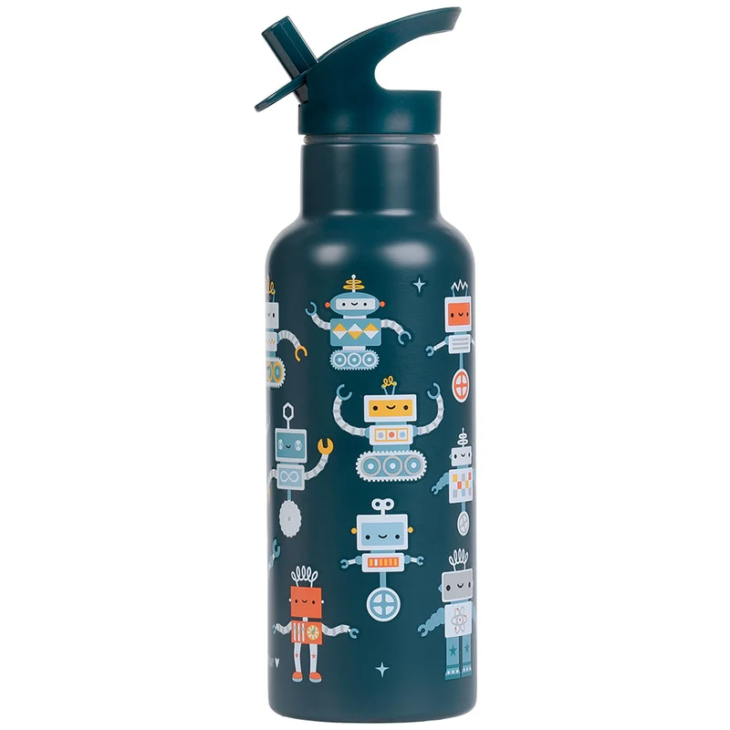 a little lovely company gourde en acier inoxydable - robots - 500 ml