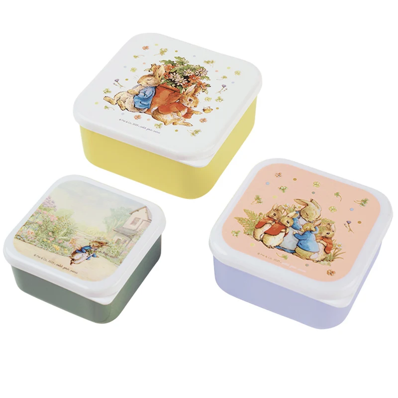 petit jour boîtes à goûter pierre lapin - pastel - 3 pcs