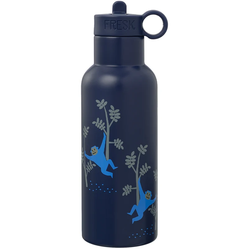fresk gourde isotherme en acier inoxydable avec bouchon supplémentaire - singe - 500 ml