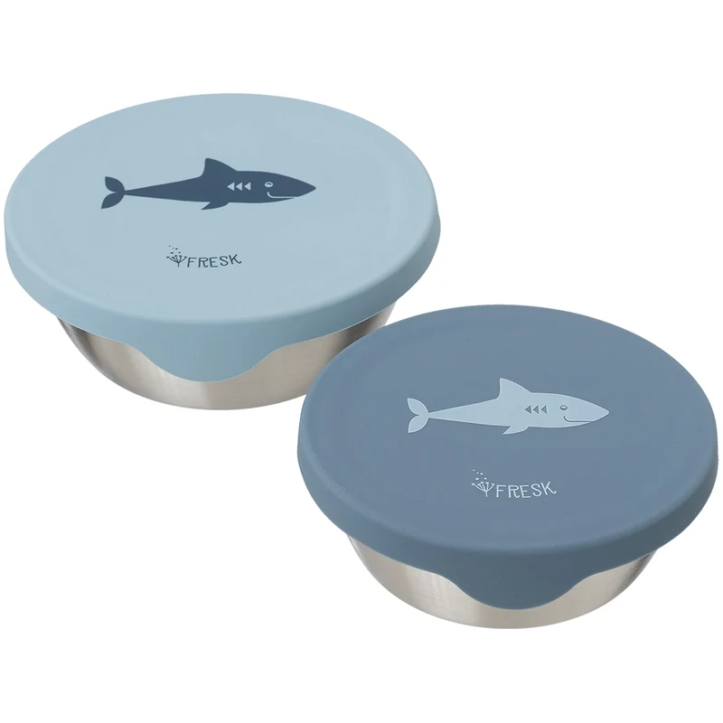 fresk boîte à goûter en inox requin - 2 pcs