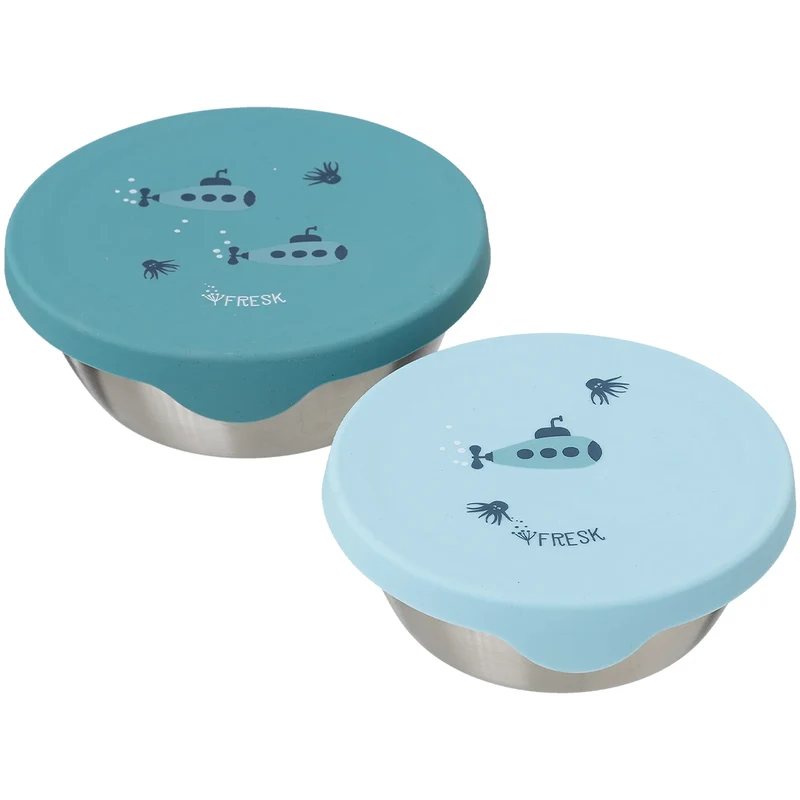 fresk boîte à goûter en inox - sous-marin - 2 pcs