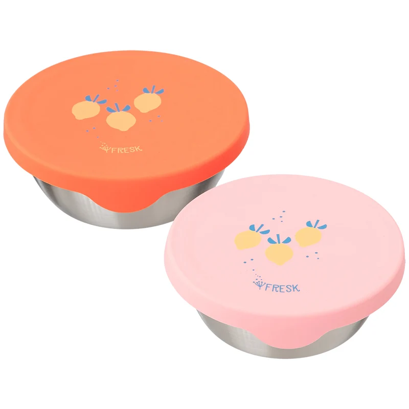 fresk boîte à goûter inox fruits d'été - 2 pcs