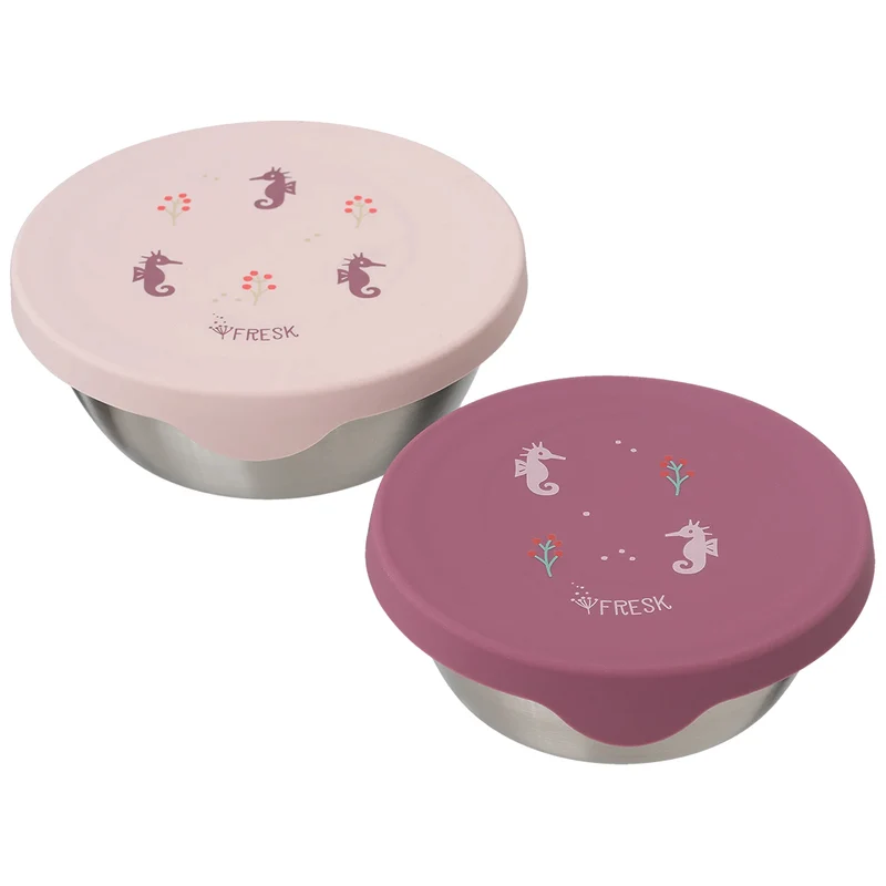 fresk boîte à goûter en inox hippocampe - 2 pcs