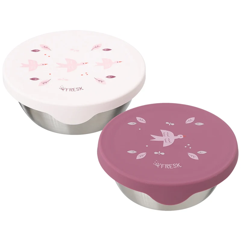 fresk boîte à goûter en inox - hirondelle - 2 pcs