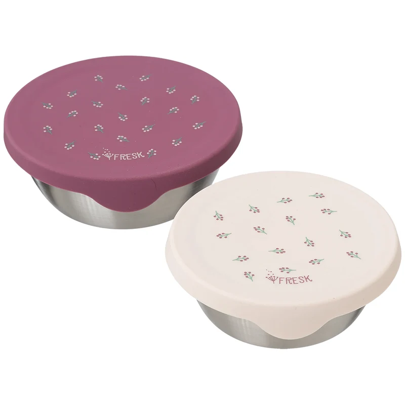 fresk boîte à goûter en inox - baies - 2 pcs