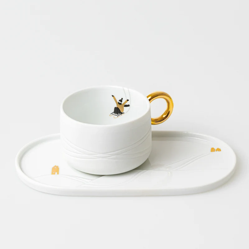 Tasse & Soucoupe en Porcelaine Sport d'Hiver - Räder