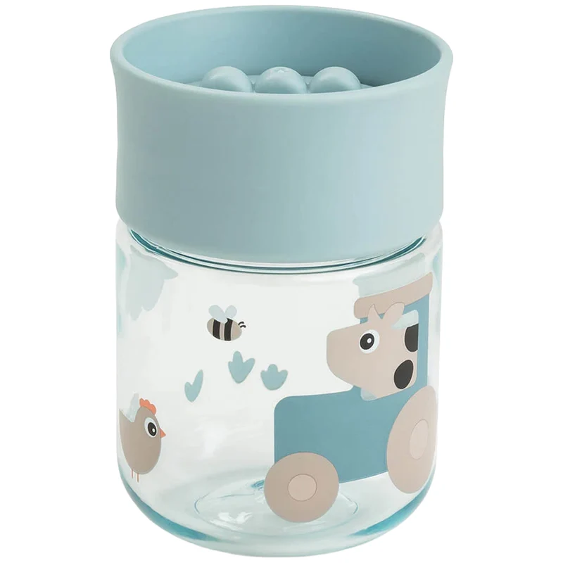 done by deer tasse enfant 360° tiny farm - bleu
