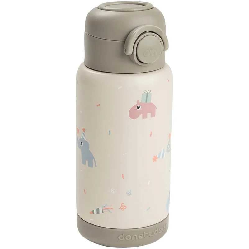 done by deer gourde isotherme en inox avec paille celebration - 340 ml