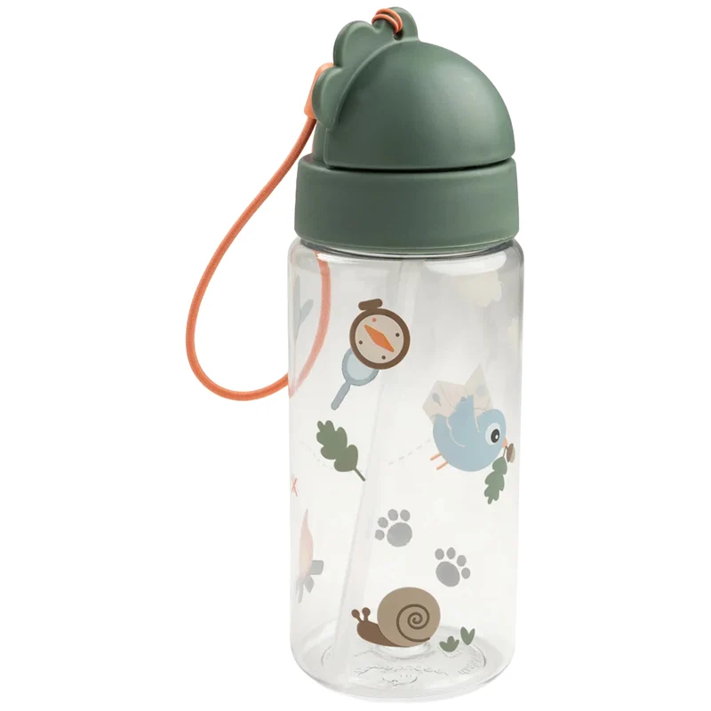 done by deer gourde avec paille tiny trails - vert - 350 ml