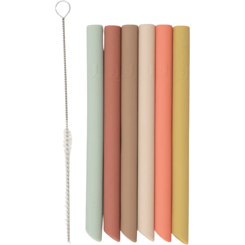 jollein paille avec goupillon multicolore - 6 pcs