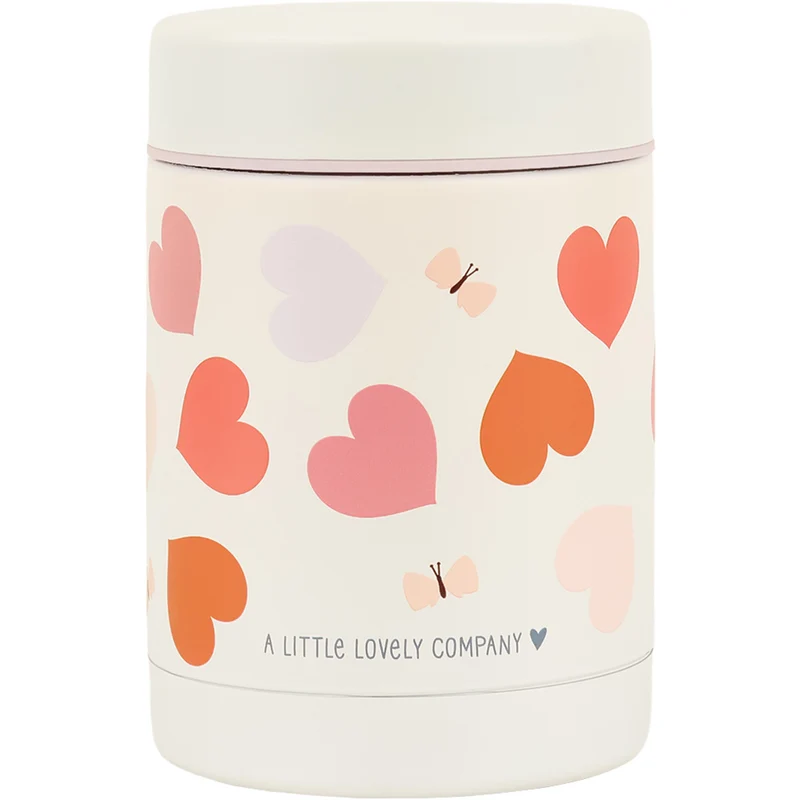 a little lovely company pot alimentaire isotherme en inox - cœurs