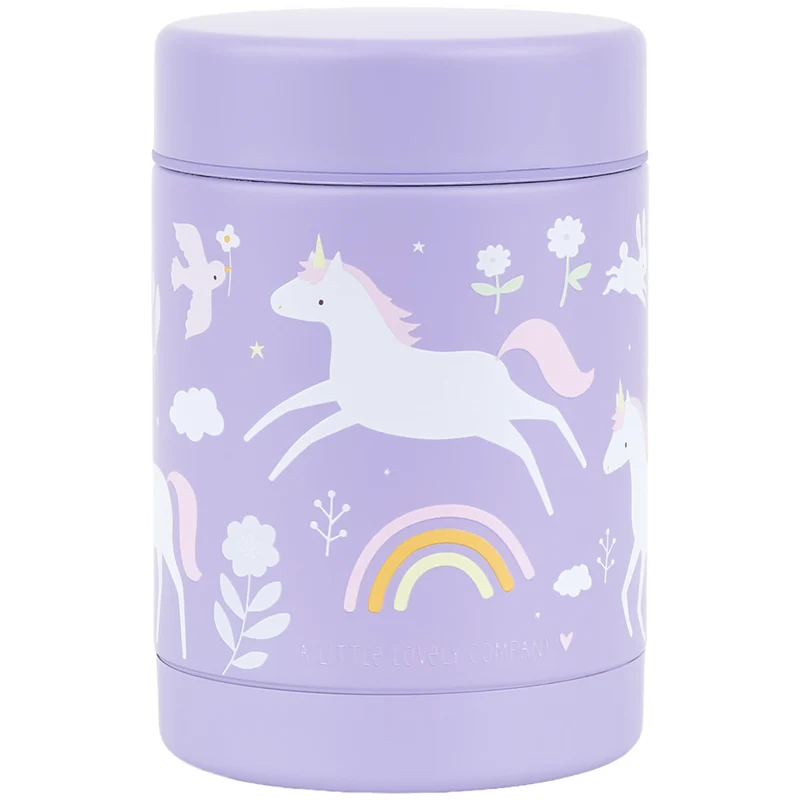a little lovely company pot alimentaire isotherme en inox - unicorn dreams