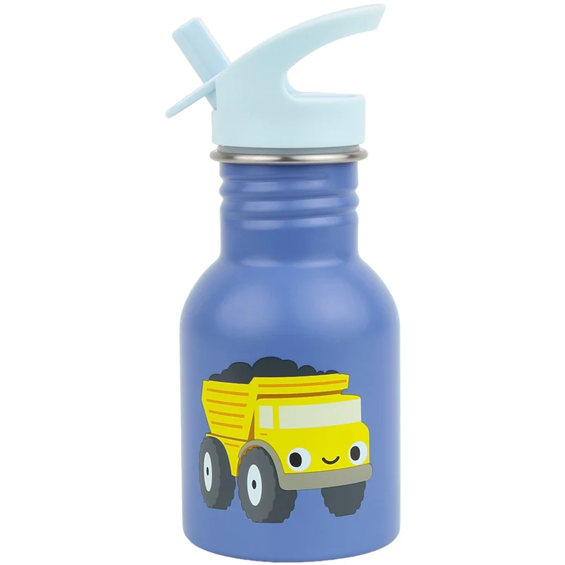 a little lovely company gourde en acier inoxydable - camion benne - 350 ml