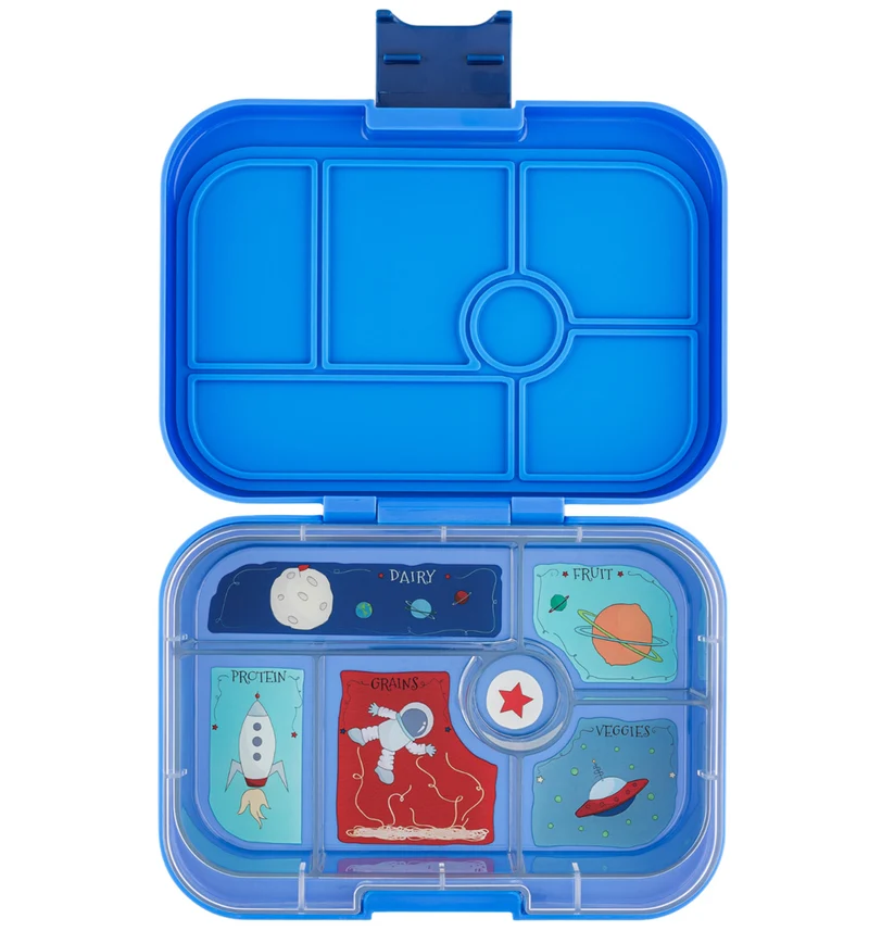 yumbox boîte à lunch original 6 compartiments - surf blue - fusée