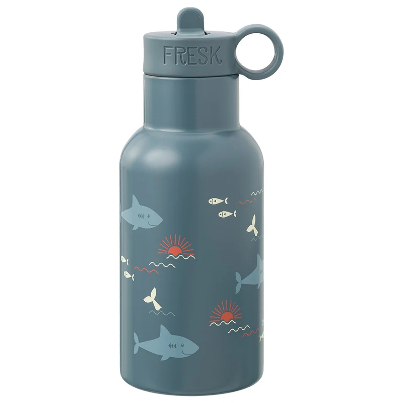 fresk gourde isotherme en inox avec bouchon supplémentaire - shark - 350 ml