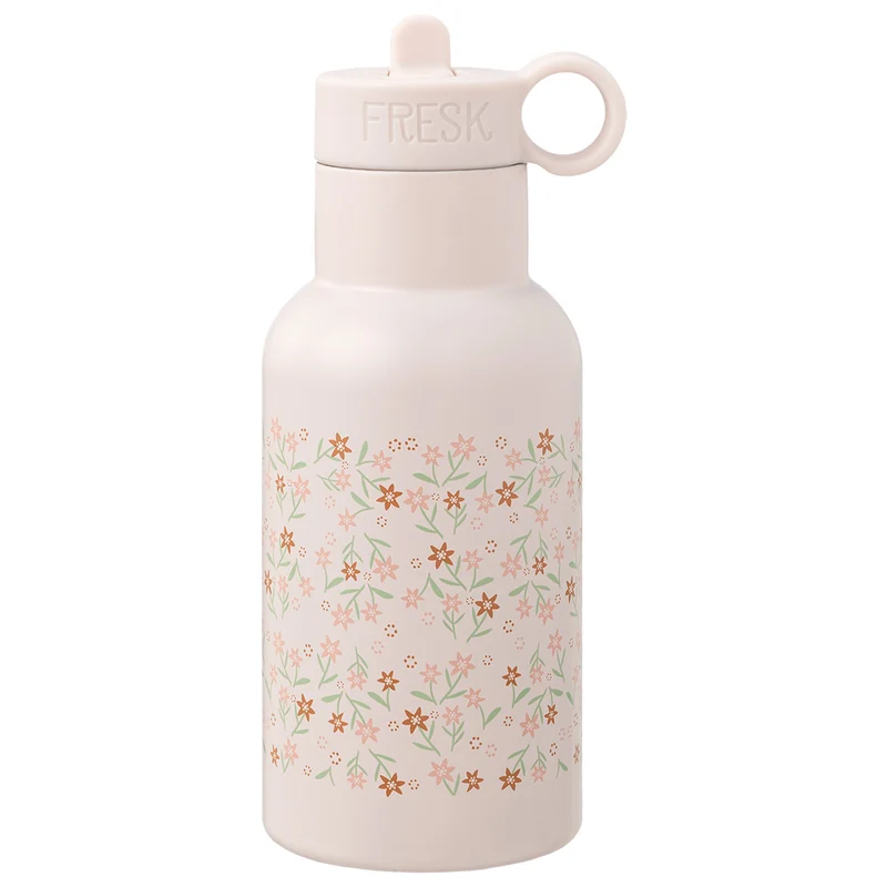 fresk gourde isotherme en inox avec bouchon supplémentaire - garden flowers - 350 ml