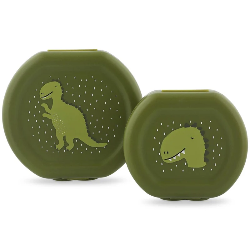 trixie boîtes à goûter avec clip mr. dino - 2 pcs