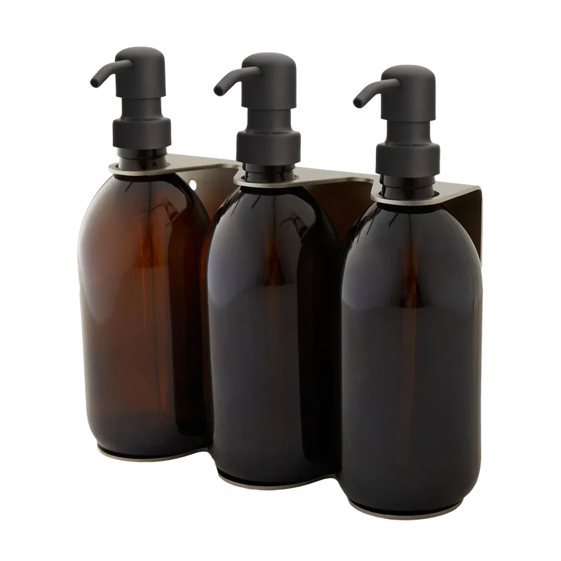 Nickel Triple Wall Mounted Soap Dispenser