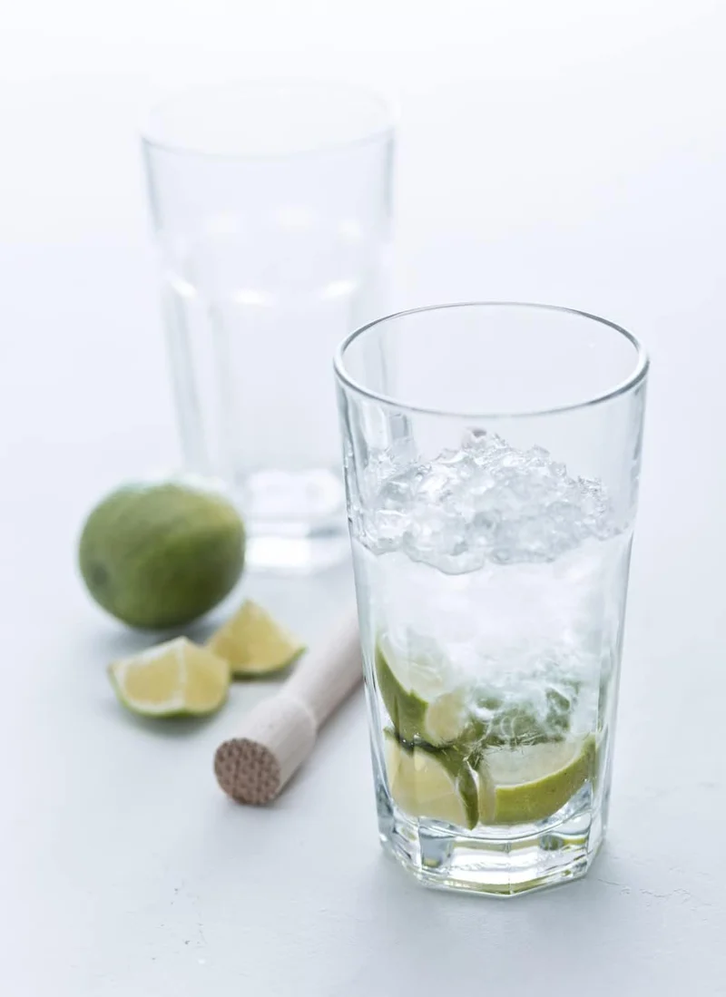 Set de 2 Verres à Cocktail Long Drink Rock & Pilon en Bois - Leonardo