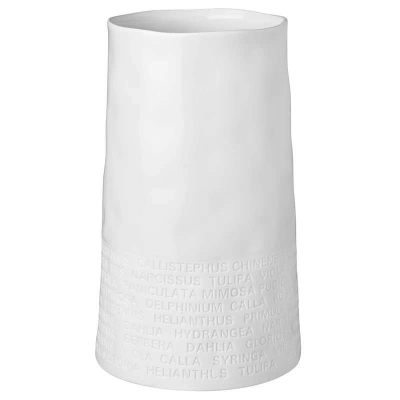 Vase ou Pot en Porcelaine Gaufrée Poème Blanc - Räder
