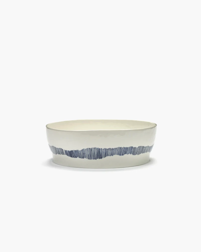 Saladier en Grès Blanc et Bleu 400 cl - Serax