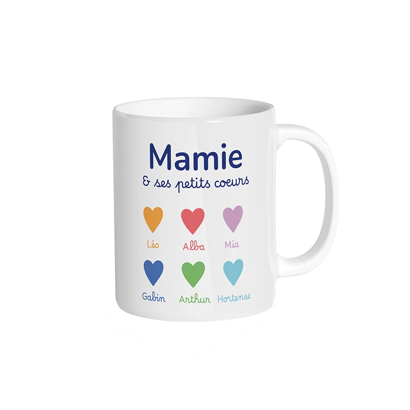 Mug petits coeurs semi-personnalisé