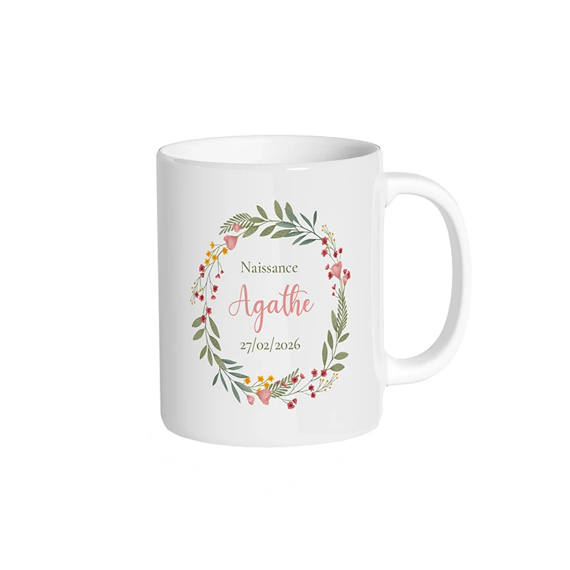 Mug floral semi-personnalisé