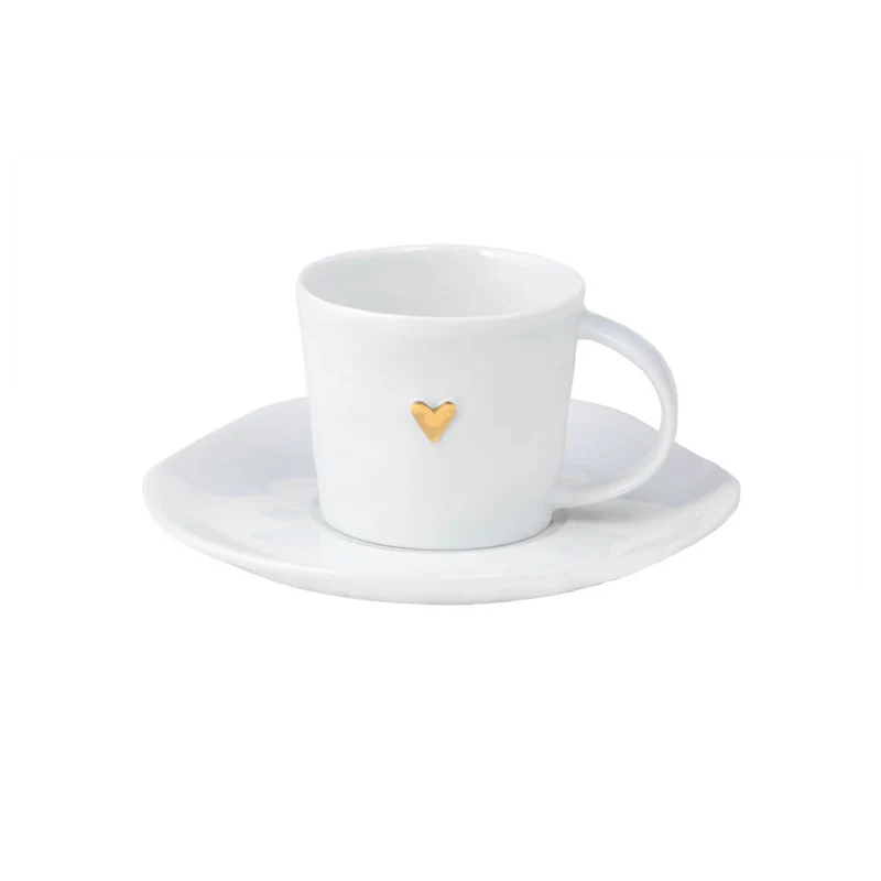 Tasse à Expresso Coeur & Soucoupe en Porcelaine - Räder