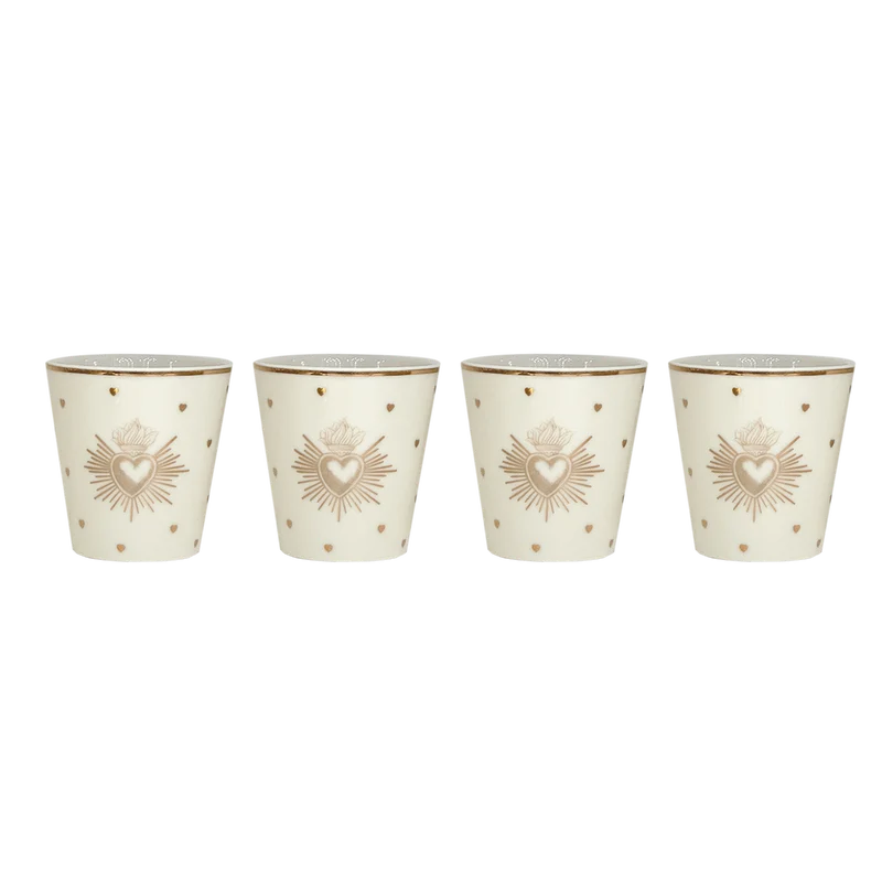 Set de 4 Verres en Faïence Fine "Ex-Voto" Coeur - Opjet
