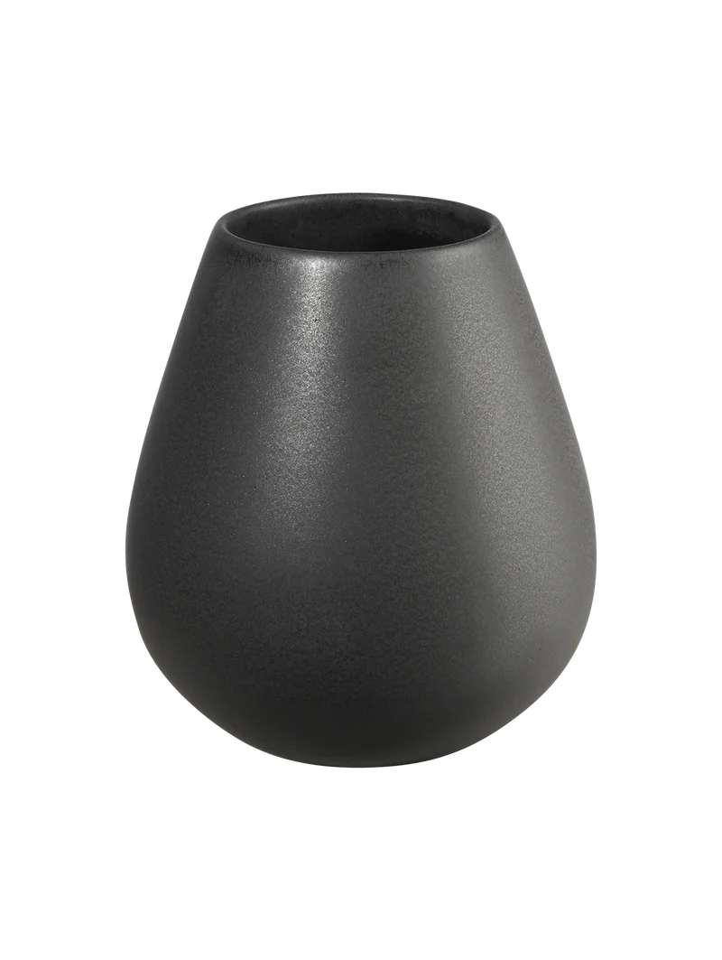 Vase en Faïence Noir D. 9 cm x H. 18 cm - ASA