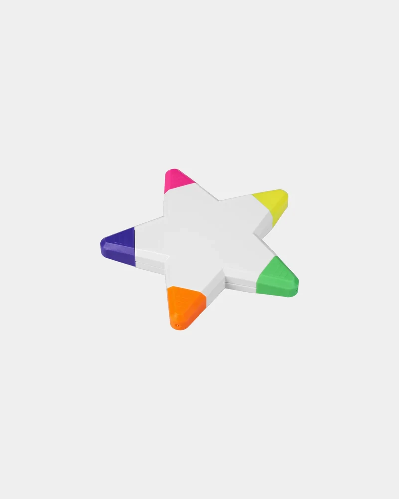 Surligneurs étoile x5 couleurs Solvig à personnaliser