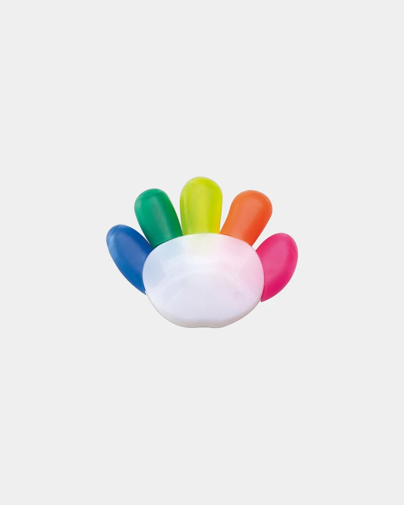 Surligneur 5 couleurs forme main à personnaliser