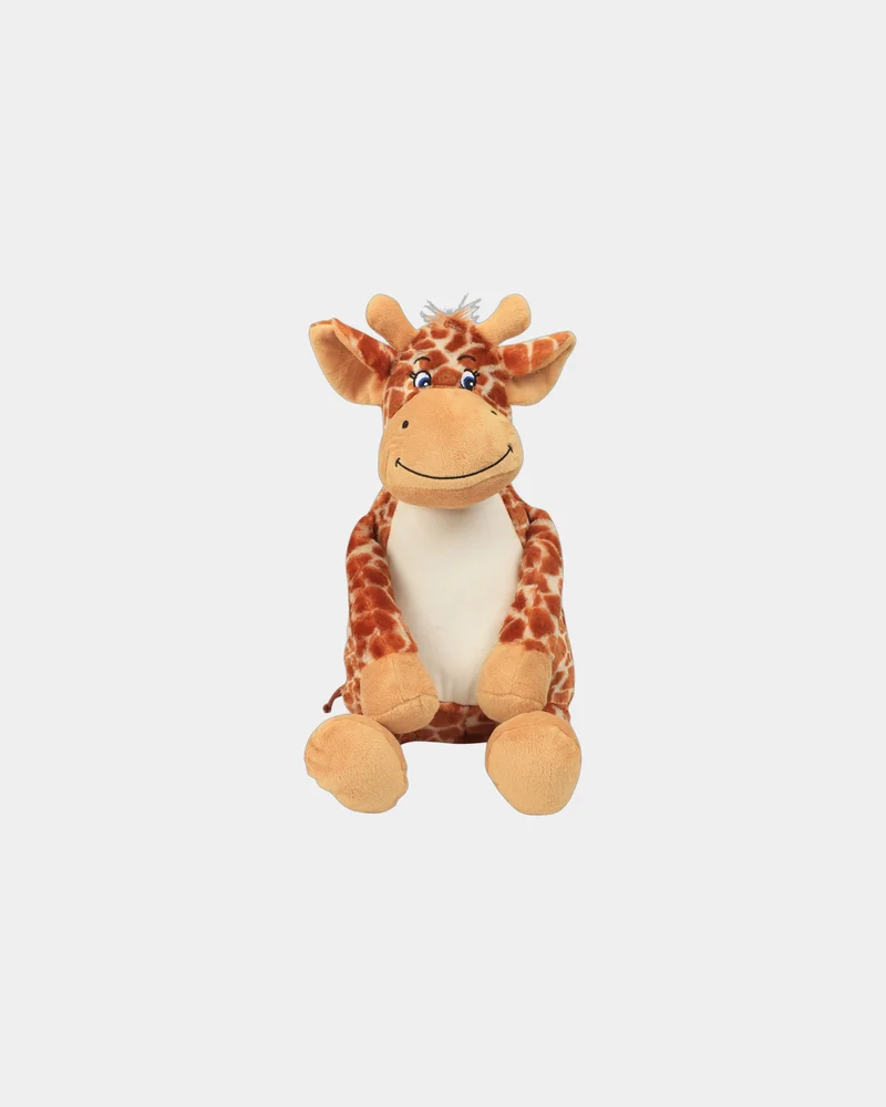Peluche zippée Girafe polyester à personnaliser