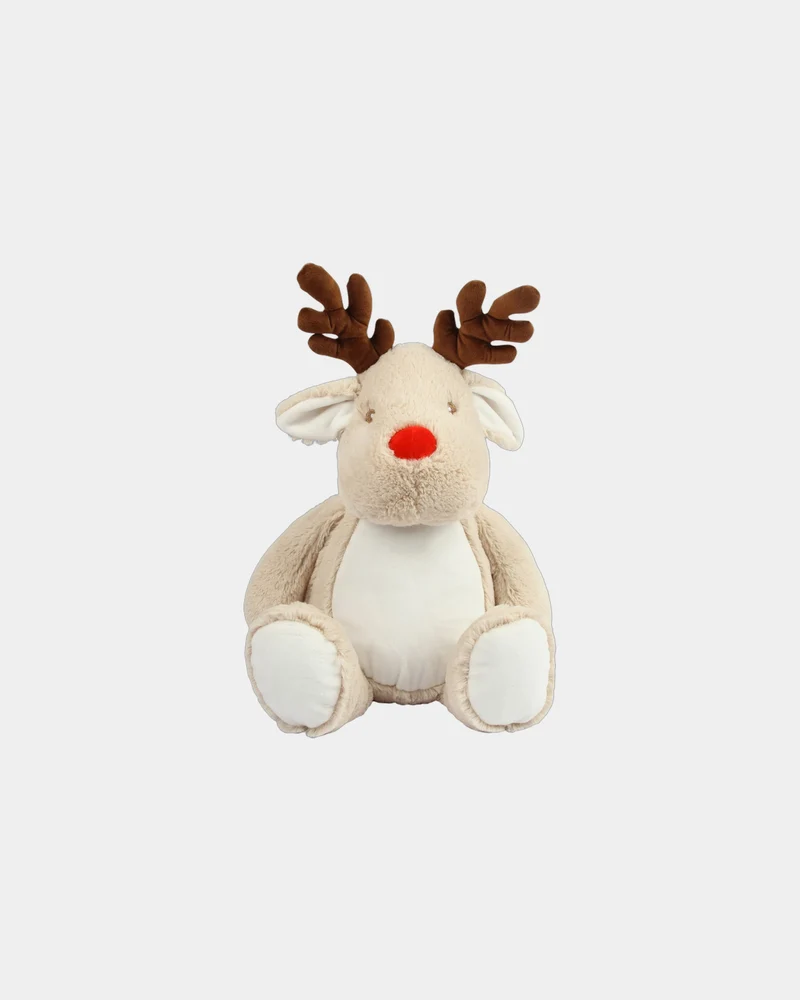 Peluche zippée Renne 46 cm à personnaliser